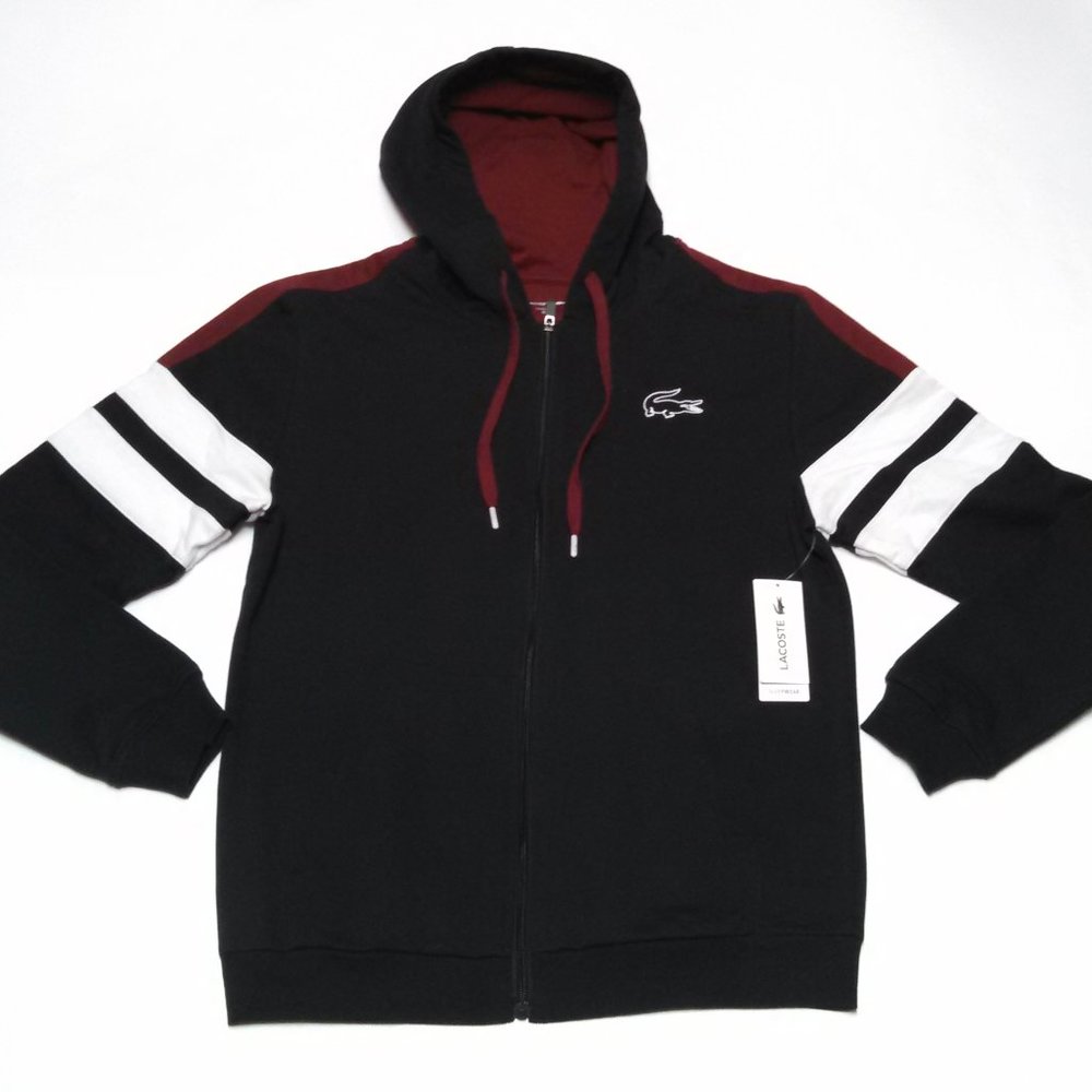 Lacoste Sleepwear Hoodie Full Zip Sweatshirt - Picture 4 of 6